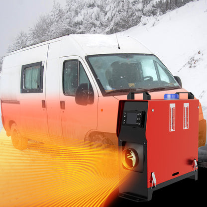 8KW Dieselkachel – Dieselverwarmer – Parkeerhitter – Truckkachel – Bouwkachel – Compact Ontwerp – LCD Temperatuurweergave – 12V/24V/48V Compatibel – Oververhittings- & Kantelbeveiliging – Zwart