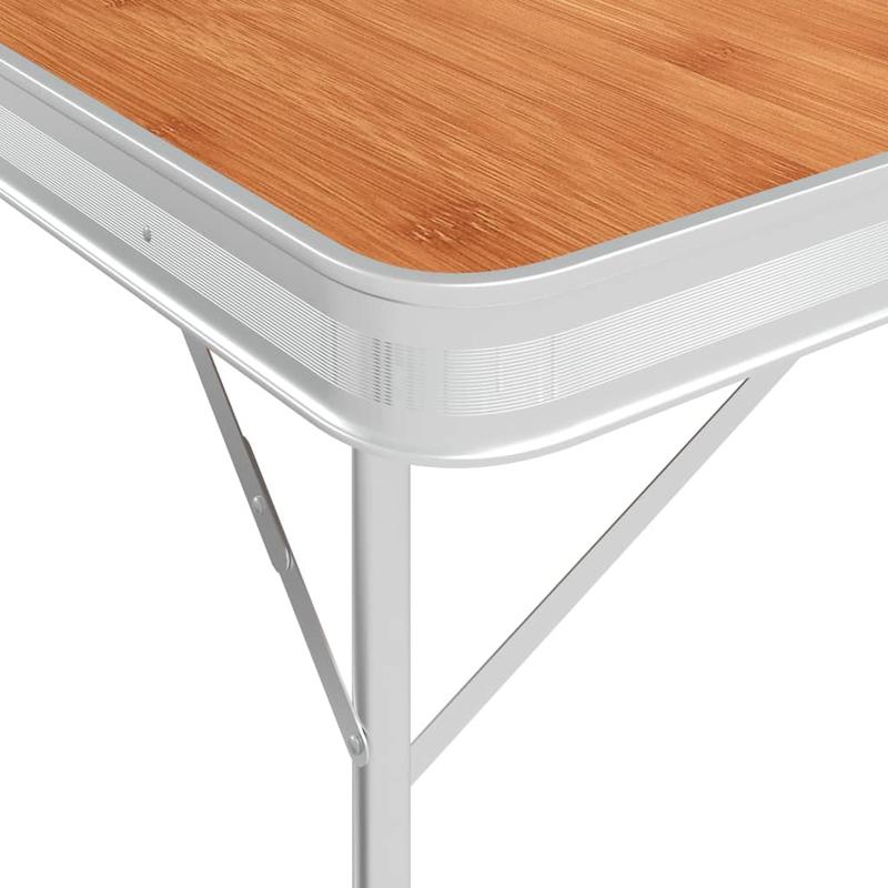 Inklapbare Campingtafel – Lichtgewicht Tafel – Compacte Tafel – Tafel Met Banken – Aluminium En MDF – Weerbestendig Design