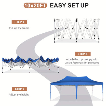 Pop-Up Tent – Partytent – Campingtent – Evenemententent – Vouwtent – 3x6 Meter – 6 Afneembare Zijwanden – Stevige Hexagonale Poten