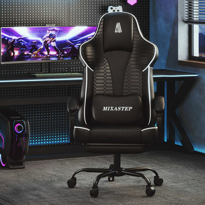 Gaming stoel – Gaming chair – Bureaustoel – Computestoel – Gamerstoel – Wit – Ergonomisch Design – 360 Graden Draaibaar