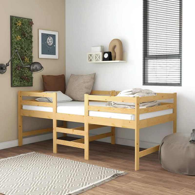 Bedframe – Eenpersoonsbed – Houten Bed – Massief Houten Frame – Kiefernhouten Bed – 90x200 cm – Duurzaam & Stevig
