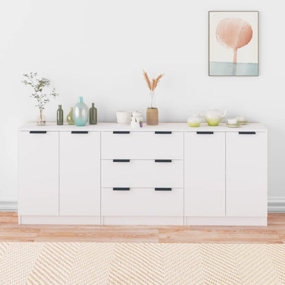 Houten Kast – Opbergkast – Dressoir – Wandkast – Plankenkast – Wit – 3 Ruime Planken – Minimalistisch Design