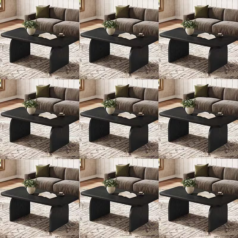 Salontafel – Woonkamertafel – Koffietafel – Middenzaal Tafel – Bijzettafel – Extra Lang 120x60 cm – Mat Zwart – Afgeronde Hoeken – Stevige Constructie