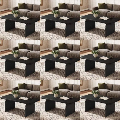 Salontafel – Woonkamertafel – Koffietafel – Middenzaal Tafel – Bijzettafel – Extra Lang 120x60 cm – Mat Zwart – Afgeronde Hoeken – Stevige Constructie