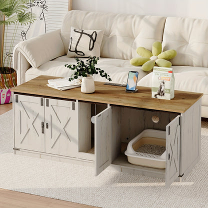 Kattenbakhuis – Kattenbakmeubel – Kattenbakkast – Kattenhuis – Kattenbench – Privacy En Geurvermindering – Gelamineerd Hout 140x50x53 cm