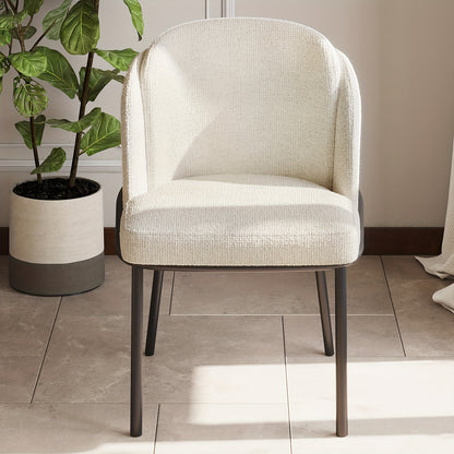 Eetkamerstoelen – Stoelen – Dining Chairs – Zwarte Poten Stoelen – Witte Stoelen – Ergonomisch Design – Comfortabele Zachte Bekleding – Set Van 6 – Duurzaam Metalen Frame – Geschikt Voor Harde Vloeren