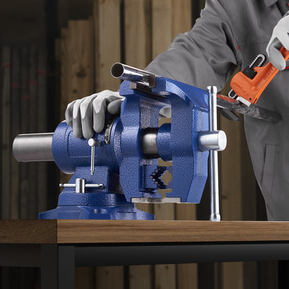 Bankschroef – Bankklem – Werkbankklem – Gietijzeren Bankschroef – Mini Bankschroef – 360° Draaibaar – Duurzaam Gesmeed Gietijzer – 16,5 cm Bekbreedte