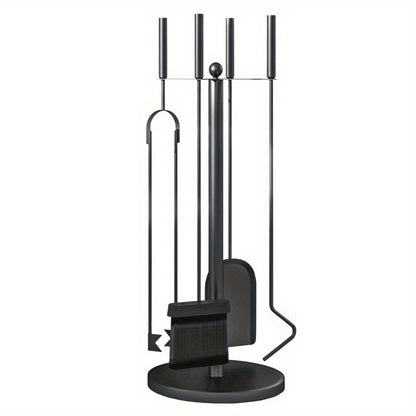 Open Haard Gereedschap Set – Haard Accessoires – Haardborstel – Haardkrabber – Haard Tang – Robuust Metaal – Elegant Gebogen Design