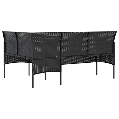 Loungebank – Loungeset – Tuinbank – Loungesofa – Loungebank met Kussens – Weerbestendig PE Rotan – Gepoedercoat Stalen Frame