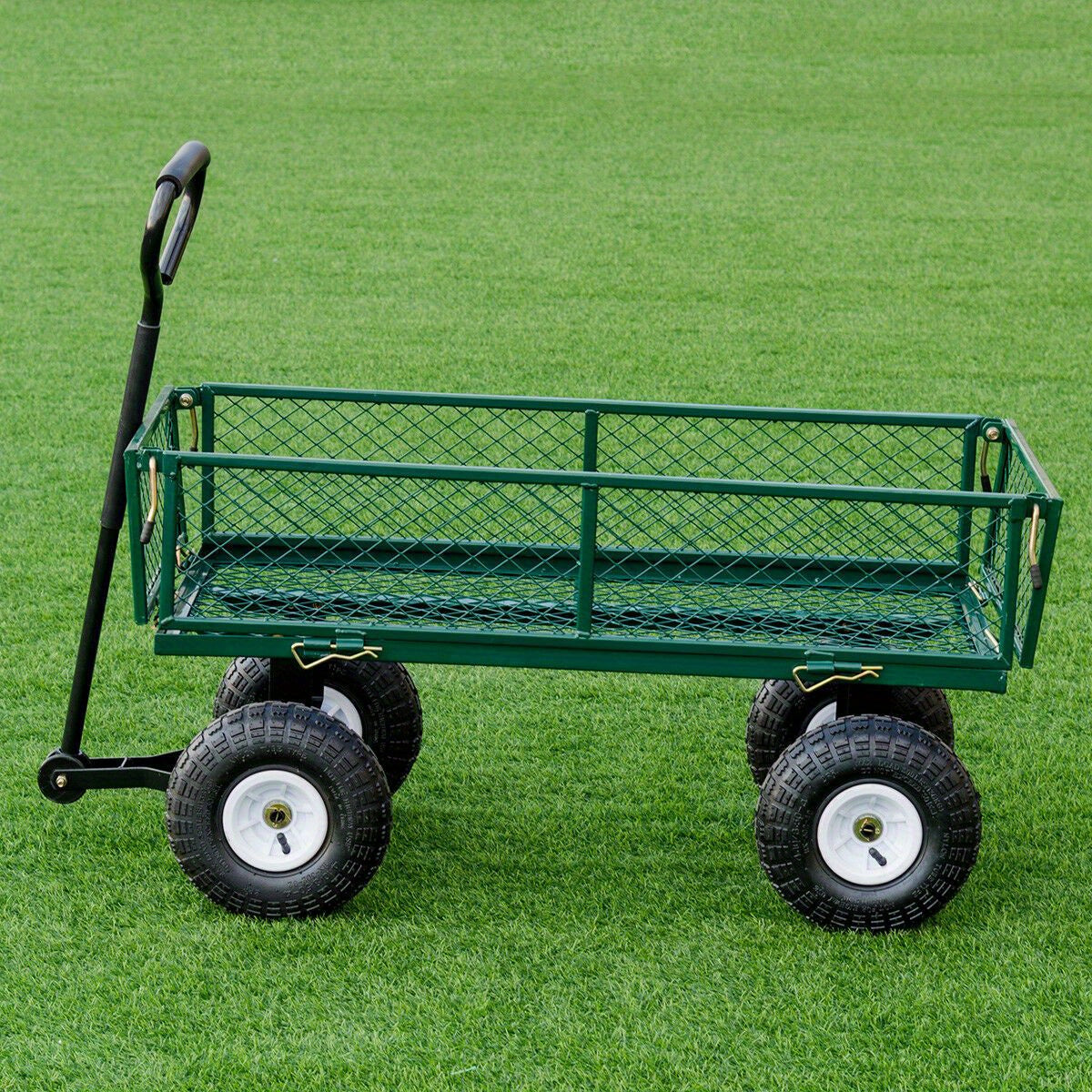 Kruiwagen – Tuinkar – Handkar – Tuinwagen – Landbouwkar – Gepoedercoat Staal – 10 Inch Luchtbanden – Inklapbaar Frame – 150 kg Draagvermogen