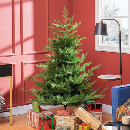 Kunstkerstboom – Kunstkerstboom met LED – Kunstkerstboom nepspar – Kunstkerstboom groen – Kunstkerstboom binnen – Realistische uitstraling – Eenvoudig op te zetten – 150 cm hoog – Stevige metalen voet