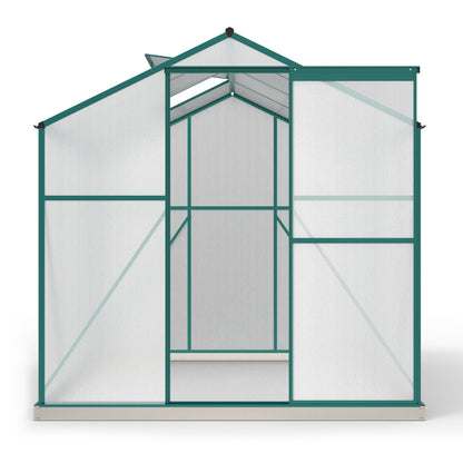 Aluminum Greenhouse with Foundation, 4.75m² - 190 × 253cm, Includes 1 Skylight and Sliding Doors, Garden Greenhouse Plant House, Tomato Room,  Plant Propagation Space, Walk-In Greenhouse, Plant House Enclosure, Minimalist F