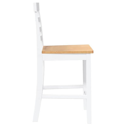 2pcs White Solid Wood Modern Bar Stools with Backrests - Heavy-Duty -like Particle Board, Square Counter Height Chairs Island, Breakfast Nook, Cafe - Easy Assembly ( Wood Grain)