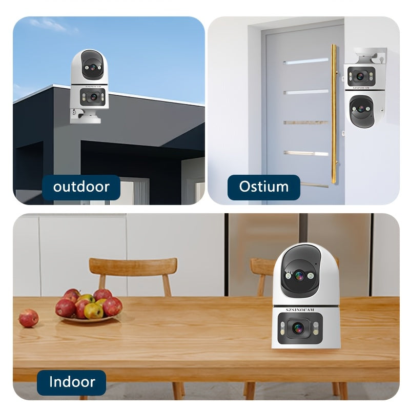 Bewakingscamera – Beveiligingscamera – IP Camera – Buitencamera – Huisbeveiliging – Draadloos met Dual Lens – Nachtzicht met Auto Tracking