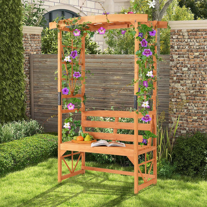 Prieel – Tuinboog – Pergola – Tuinarbor – Tuinbank – Hout Met Watergedragen Beschermlaag – Comfortabele Zitplek Voor Twee Personen