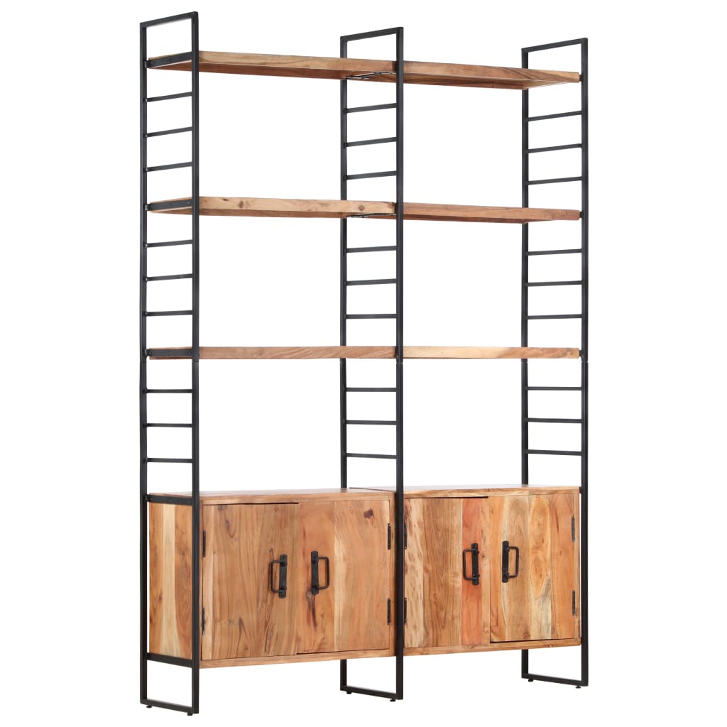 Boekenkast – Boekenrek – Vakkenkast – Stellingkast – Opbergkast – Massief Acacia Hout – Gepoedercoat Staal