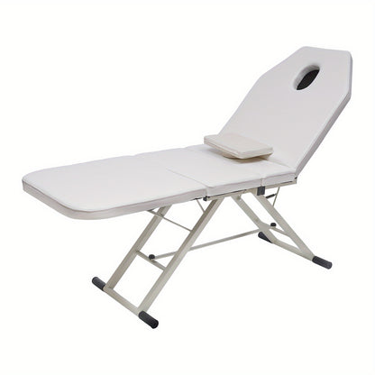 Massagetafel – Behandeltafel – Behandelbank – Massagebed – Schoonheidstafel – Inklapbaar – Hoogwaardig Schuim – Verstelbare Hoogte – Wit