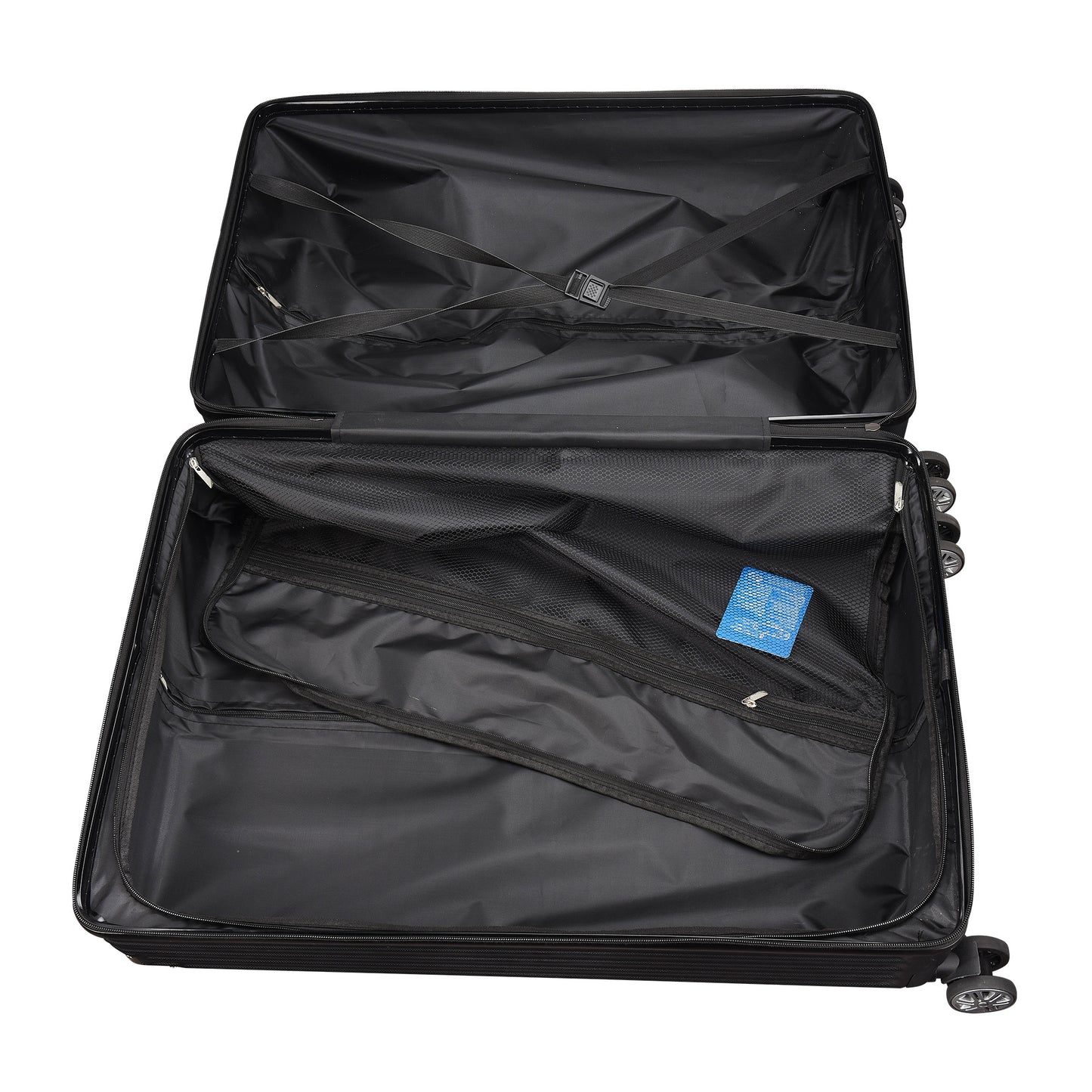 Kofferset – Reiskoffer – Trolley – Handbagage – Hardcase – ABS HardShell – TSA Cijferslot – 4 Wielen – Lichtgewicht – Zwart