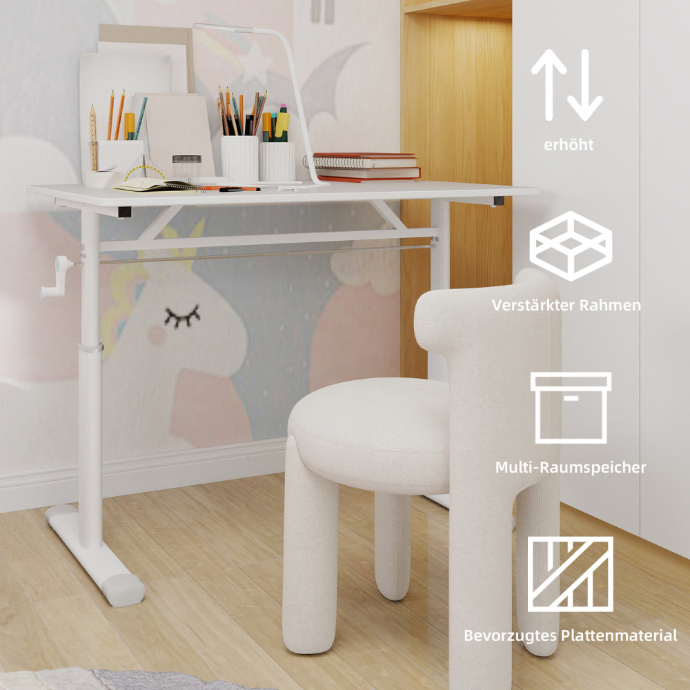 Verstelbaar Bureau – Hoogte Verstelbaar Bureau – Compact Bureau – Studie Tafel – Werktafel – Lichtgewicht Slijtvast Materiaal – Ruimtebesparend Design