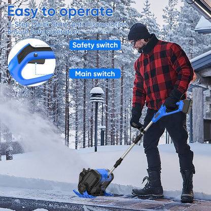 Sneeuwblazer – Sneeuwruimer – Sneeuwschuiver – Bladblazer – Accu Bladblazer – 1000W Borstelloze Motor – 30 cm Werkbreedte – Draadloos Opvouwbaar Design