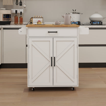 Keukenwagen – Keukentrolley – Keukenkast – Serveerwagen – Keukeneiland – Compact Formaat – Duurzaam Bamboe Werkblad