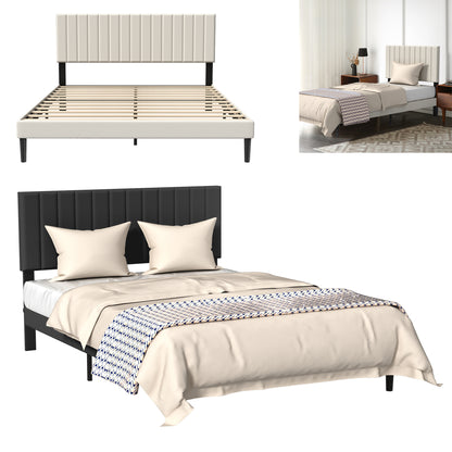 Hoofdbord Slaapkamer – Bedpaneel Wandbekleding – Bedwand Stijlvol – Bed Frame Design – Zwart 160x200 cm – Lichtgewicht Stoffen Bekleding – Metaalframe Max 300kg Belastbaar