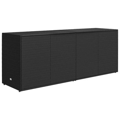 Buitenkast – Tuinopbergkast – Tuinkast – Opbergbox – Berging – Zwart – Poly Rattan – 198 x 55,5 x 80 cm – Duurzaam & Compact