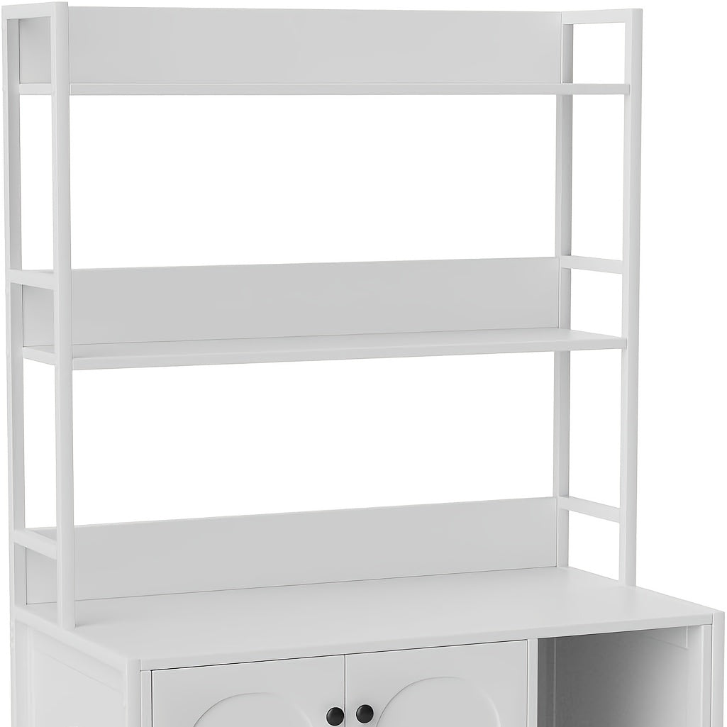 Kattenbakverstopper – Kattenbakmeubel – Kattenhuis – Kattenkast – Kattenberging – Dubbele Deur Toegang – Ingebouwde Krabpaal – Compact 90x45 cm – Stevige Witte Constructie