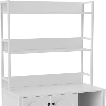 Kattenbakverstopper – Kattenbakmeubel – Kattenhuis – Kattenkast – Kattenberging – Dubbele Deur Toegang – Ingebouwde Krabpaal – Compact 90x45 cm – Stevige Witte Constructie
