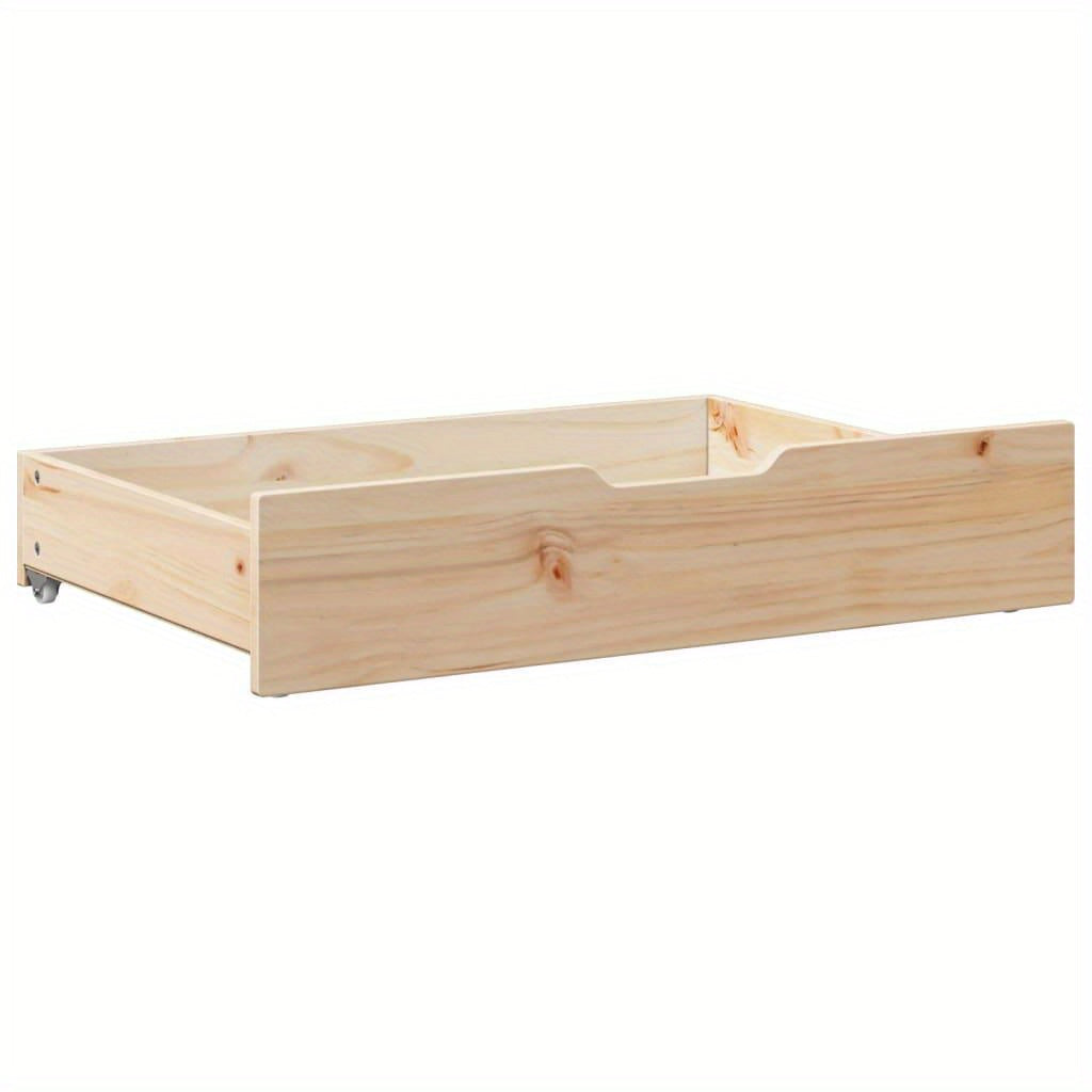 Bedlade – Opberglade – Lade Onder Bed – Bedkast – Onderschuiflade – Massief Pijnhout – Met Wieltjes – 80x55x16 cm – Tijdloos Design