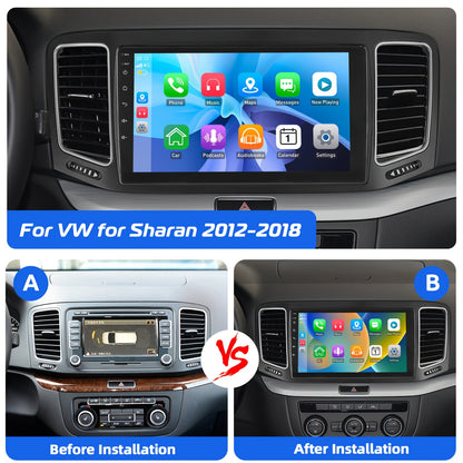 Multimedia Autoradio – Dubbel DIN – Car Audio Systeem – Bluetooth Radio – Navigatiesysteem – 4+64GB – 9-Inch IPS Touchscreen – Draadloze CarPlay & Android Auto