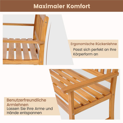 Tuinbank – Buitenbank – Zitbank – Balkonbank – Houten Bank – Duurzaam Acaciahout – Weerbestendig – 2-Zits – 360 kg Draagvermogen