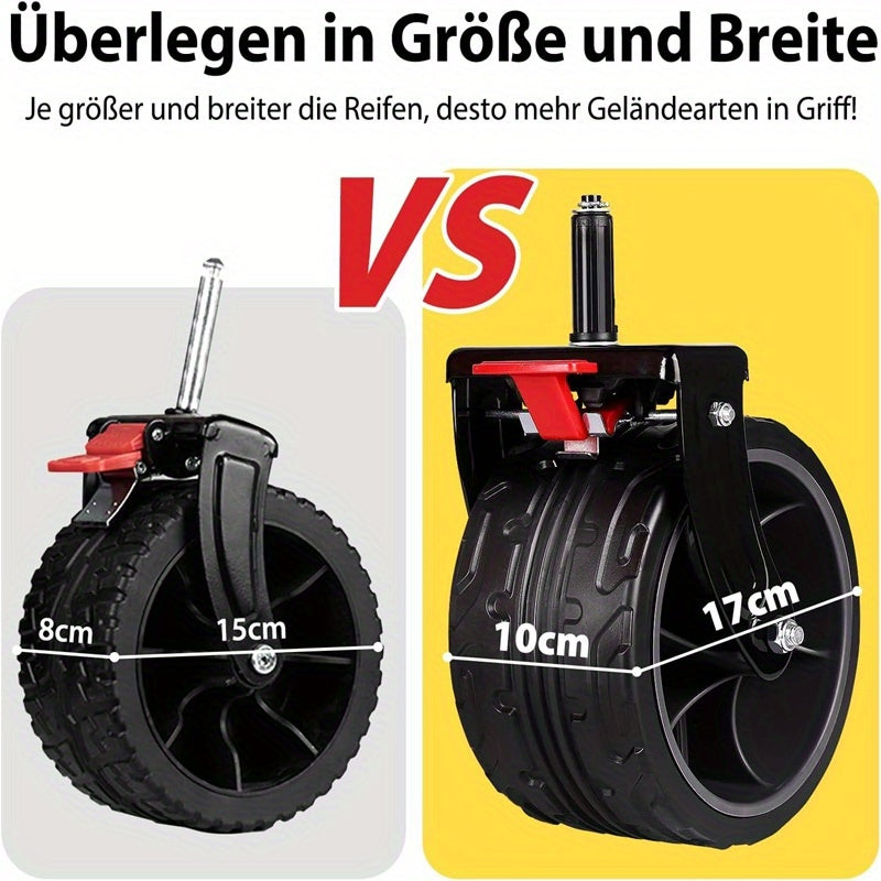 Steekwagen – Handkar – Transportkar – Transportwagen – Opvouwbare kar – Draagvermogen 200 kg – Extra brede rubberen banden 17 x 10 cm – Blauw-grijs