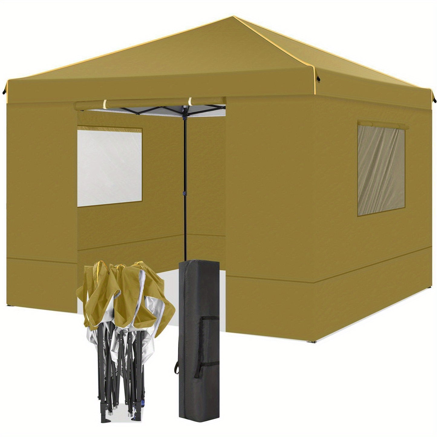 3.05x3.05meter Folding Outdoor Canopy, Professional with 4 Side Walls, Garden Tent Foldable, Stable, Quick to Set Up, Party Tent, Suitable for Outdoor Weddings, Camping, Commercial Activities, Outdoor Only