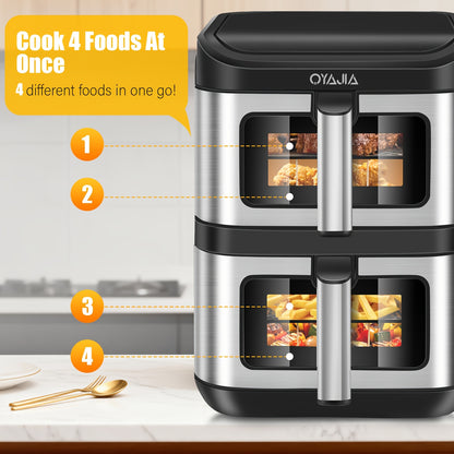 Heteluchtfriteuse – Airfryer – Friteuse – Luchtfriteuse – Digitale Oven – 11 Liter Capaciteit – Dubbele Mand met Cook & Sync Systeem