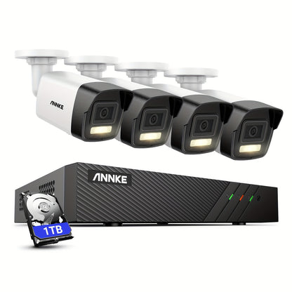 Surveillance Camera Set – Beveiligingssysteem – Camerabewaking – CCTV Cameras – NVR Camera Systeem – 8-kanaals met 4x 6MP POE Camera’s – 1TB Opslag en Kleur Nachtzicht tot 30 Meter