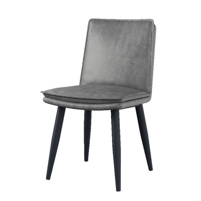 Eetkamer Stoel – Keukenstoel – Cafestoel – Restaurant Stoel – Moderne Zwarte PU Leren Zitting – Dubbel Gevloerde Kussen – Metalen Frame – Comfortabele Zitting