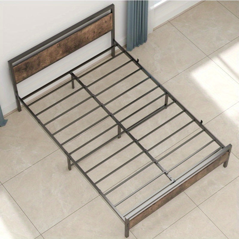 Tweepersoonsbed – Bedframe – Metalen Bed – Slaapbed – Logeerbed – 140x200 cm – Stevig Stalen Frame – MDF Hoofdeinde