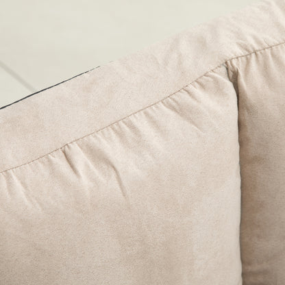 Vloerstol – Vloerstoel – Zitstoel – Ligstoel – Slaapstoel – Verstelbare Rugleuning 3 Posities – Zacht Fluweel Beige