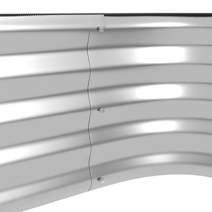 Verhoogde Plantenbak – Metalen Tuinbak – Grote Bloembak – Moestuinbak – Balkonbak – Gegalvaniseerd Staal – 2-Lagen Ontwerp – Roestbestendig & Weerbestendig – 120x90x30 cm – Golvende Zijkanten & Drainagesysteem