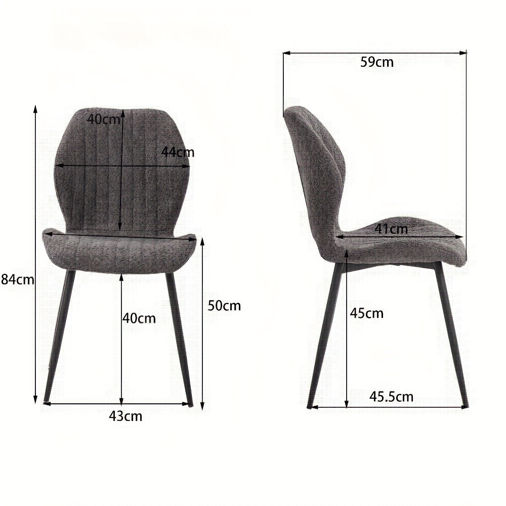 Eetkamerstoelen – Stoelen – Kuipstoelen – Dining Chairs – Woonkamerstoelen – Ergonomisch Design – Linnen Bekleding & Metalen Onderstel