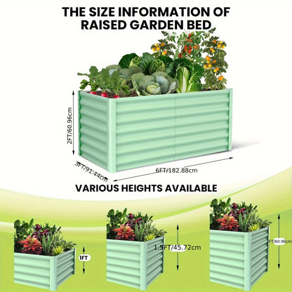 Verhoogde Plantenbak – Moestuinbak – Tuinbak – Plantbak – Bloembak – Gegalvaniseerd Staal – Groot Formaat 182x91x61 cm – Weerbestendig & Open Bodem Design