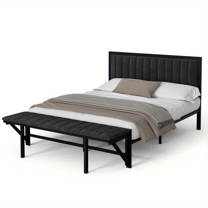 Bedframe – Tweepersoonsbed – Opbergbed – Gestoffeerd Bed – Slaapbank – Donkergrijs Fluwelen Bekleding – Inklapbare Zitbank – Hardhouten & IJzeren Frame – 140x200 cm