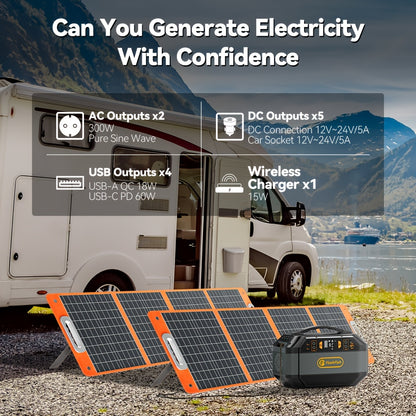 Draagbare Powerstation – Mobiele Generator – Noodstroomvoorziening – Energiecentrale – Outdoor Accu – 288,6 Wh Capaciteit – Pure Sinusgolf Uitgang