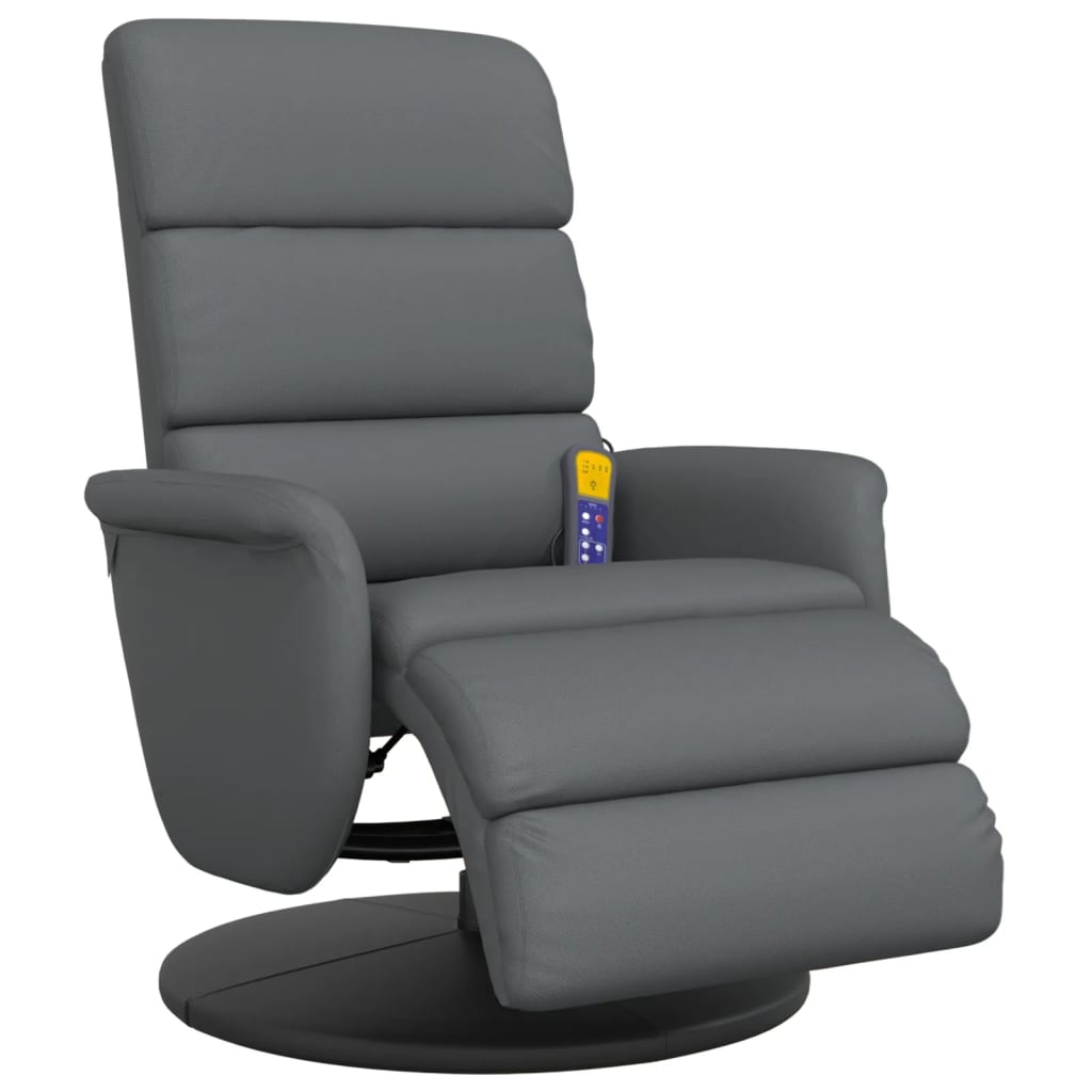 Relaxstoel – Fauteuil – Lounge Stoel – Draaifauteuil – Verstelbare Stoel – Grijs – 360° Draaibaar – Kunstleren Bekleding