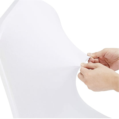 Set van 50/100 Stoelhoezen – Afneembare en Wasbare Witte Hoezen voor Eetkamerstoelen – Ideaal voor Hotels, Banketten, Keukens, Restaurants en Bruiloften