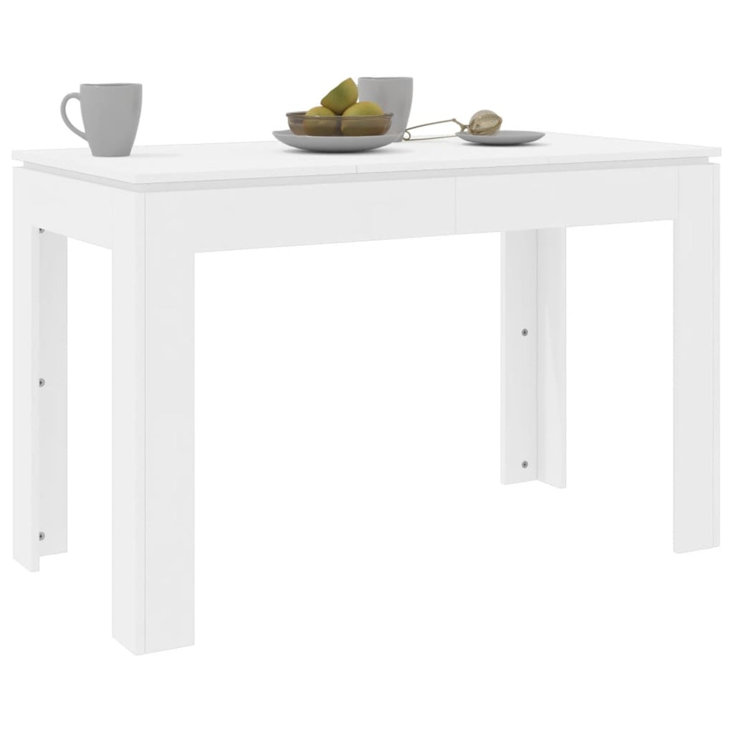 Eettafel – Tafel – Dinertafel – Keukentafel – Witte Eettafel – Modern Design – 120x60 cm – Samengesteld Hout Met Chroom