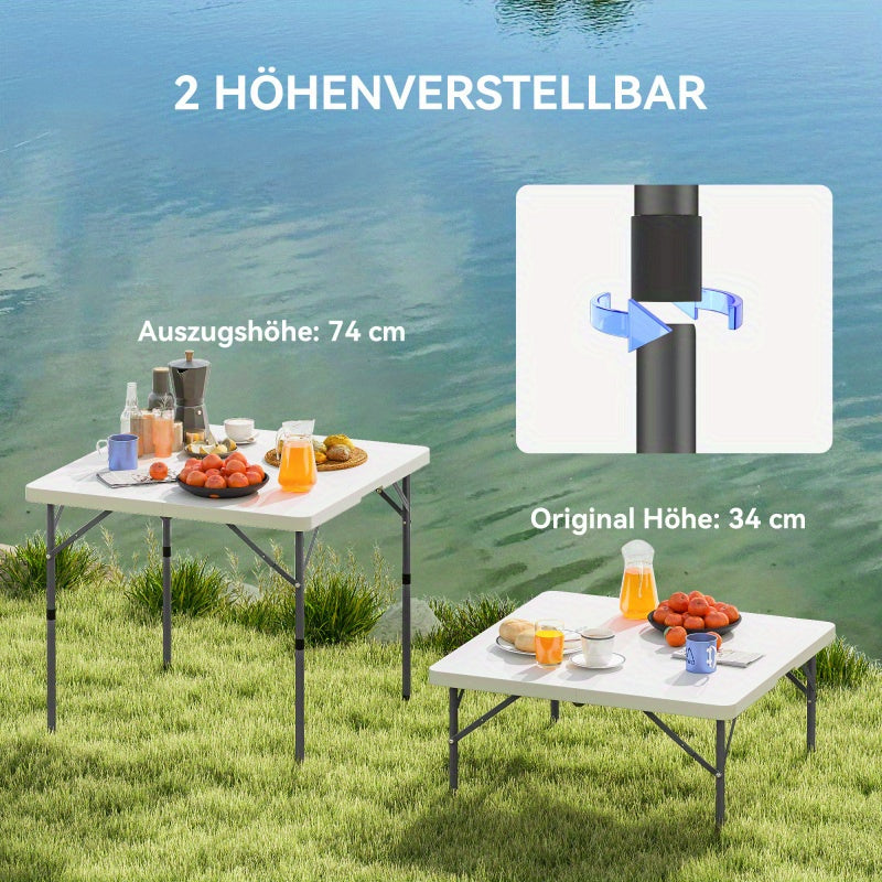 Inklapbare Tafel – Picknicktafel – Campingtafel – Tuin Tafel – Buiten Tafel – Verstelbare Hoogte – Stevig Metalen Frame