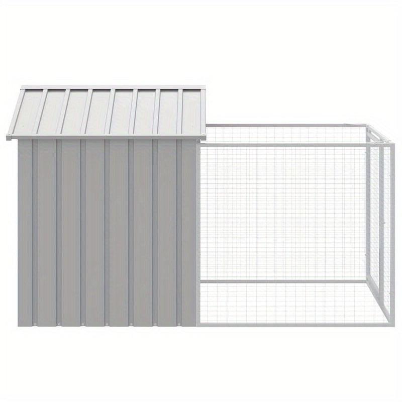 Hondenkennel – Hondenren – Dierenren – Buitenkennel – Hondenverblijf – Gegalvaniseerd Staal – Ruime Afmetingen 117x201x123 cm – Weerbestendig Met Dak