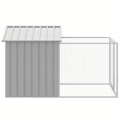 Hondenkennel – Hondenren – Dierenren – Buitenkennel – Hondenverblijf – Gegalvaniseerd Staal – Ruime Afmetingen 117x201x123 cm – Weerbestendig Met Dak